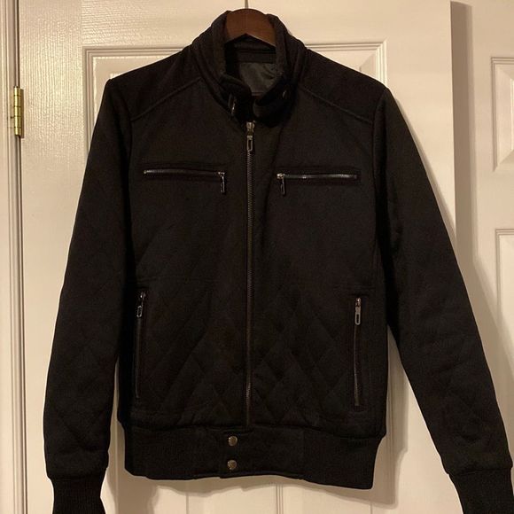 Zara mens black moto jacket size L - Picture 1 of 6